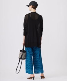 ICB 【洗える】 ヘリンボーンエンブロイダリー ワイドストレートパンツ