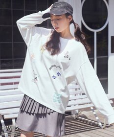 earth music&ecology 【綿100％】ＰＥＡＮＵＴＳ／ｅａｒｔｈ　マルチカラーアートロンＴ