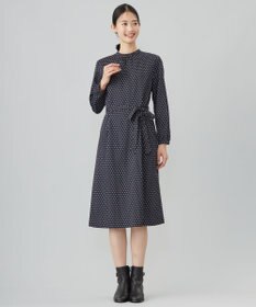 J.PRESS LADIES L 【洗える】ジオメトリックプリント ワンピース