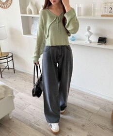 WEGO アンサンブルメッシュリボンカーディガン