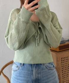 WEGO アンサンブルメッシュリボンカーディガン