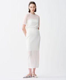 uncrave トリコットシフォン ハーフスリーブカットソー