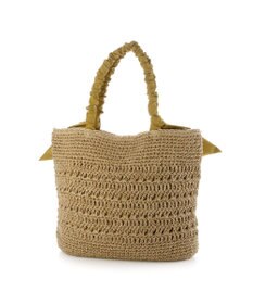 UNBILLION カシュカシュ cachecache / 下がりリボン柄編みトート カゴバッグ