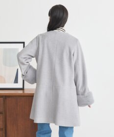 earth music&ecology ファーカフスノーカラーコート