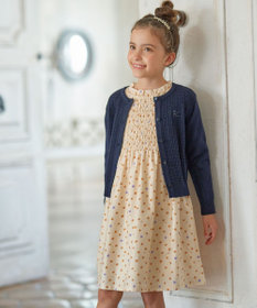 【新品タグ付き】組曲花柄ワンピース（160） 150-160cm】モノトーン花柄 ワンピース / 組曲 KIDS