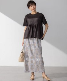 23区 【洗える】Rattiドローイングペイズリープリント スカート