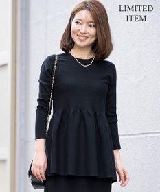 23区 S 【Sサイズ限定】ヴィスコースストレッチ ペプラムデザイン ニット