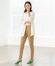 ICB 【人気のため新色追加・洗える】Naiaバックサテン テーパードパンツ