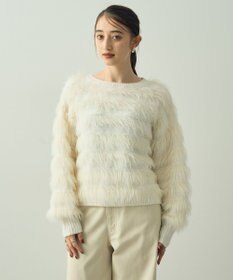 YECCA VECCA フェザーボーダーニット