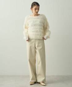 YECCA VECCA フェザーボーダーニット