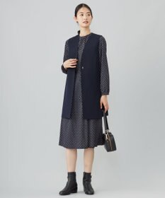 J.PRESS LADIES L 【洗える】ジオメトリックプリント ワンピース