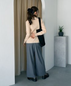 earth music&ecology バイカラートリムロングニットカーディガン