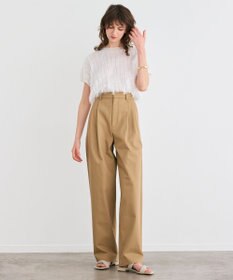BEIGE， 【洗える】GAZANIA / コットンチノ2タックワイドパンツ