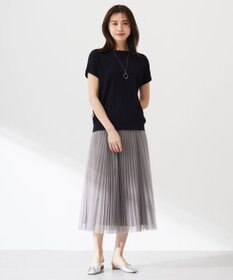 J.PRESS LADIES 【洗える】レーヨンエリートストレッチ フレンチスリーブ ニット