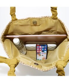 UNBILLION カシュカシュ cachecache / 下がりリボン柄編みトート カゴバッグ