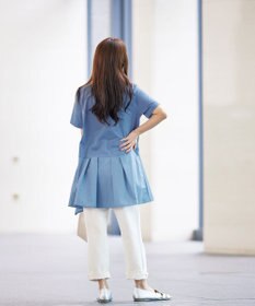 Tiaclasse L 【洗える】イレギュラーヘムチュニックブラウス