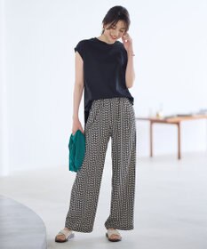 ANY 【洗濯機可/ウエストゴム】ウェーブプリントパンツ