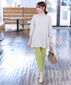 Tiaclasse L 【小倉優子さん着用・選べる袖TYPE・洗える】バックフレアチュニック