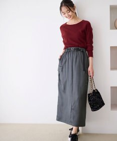 ANY SIS 【WEB・一部店舗限定】サテンカーゴ スカート