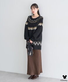 earth music&ecology 【予約】Disney/ミッキー刺繍ノルディックニットチュニック