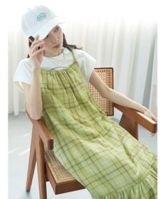 earth music&ecology マドラスチェックキャミワンピース