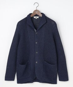 JOSEPH ABBOUD 【キングサイズ・エコ素材和紙使用・日本素材】和紙杢メッシュクルーネック ニットジャケット　26SSモデル