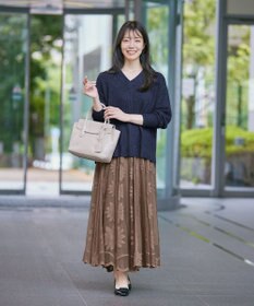 Tiaclasse L 【洗える】Vネック起毛ニットトップス