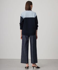 ICB 【洗える】 コットンリアクティブデニム ワイドストレートパンツ