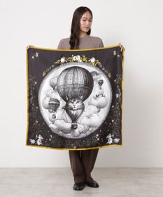 MOONBAT PAUL&JOE ACCESSOIRES(ポール & ジョー) シルクスカーフ 気球 ブーケ 88cm×88cm　手洗いOK