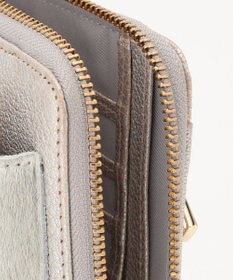 UNBILLION perche 牛革ハラコタイプ×ゴートモバイルウォレットショルダー