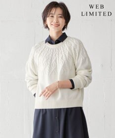 J.PRESS LADIES L 【WEB限定・洗える】 EIGER CORD 求心編み ニット
