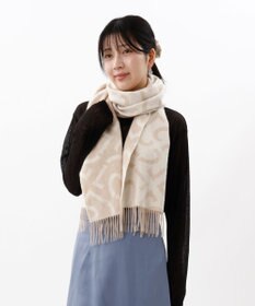 AURORA 【 LANVIN COLLECTION（ランバン コレクション） 】カシミヤ100%ジャカードマフラー(WASH)