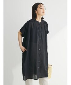 Green Parks インド綿　パイピングバンドカラーシャツチュニック