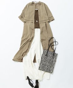 ICB L 【ASUMI・MANAMIコラボ 丈が選べる】ハシゴレースシャツワンピース