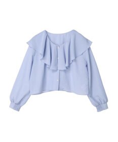 earth music&ecology ラッフルショートブラウス