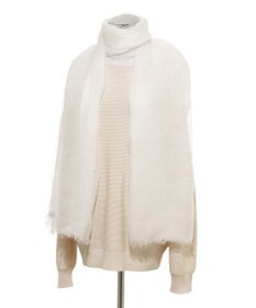 MOONBAT FURLA (フルラ) 無地ストール 麻 カシミヤ  180cm×85cm  手洗い可能