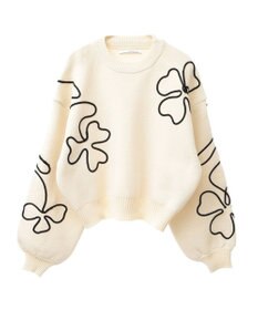 Green Parks ・ＥＬＥＮＣＡＲＥ　ＤＵＥ　コード刺繍花柄ニット