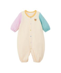 MIKI HOUSE HOT BISCUITS 【50-60cm】接結カノコ素材 ワンポイント刺繍 ツーウェイオール