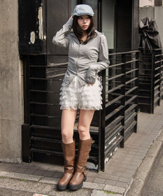 WEGO サイドリボンカットジップパーカー