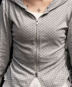 WEGO サイドリボンカットジップパーカー