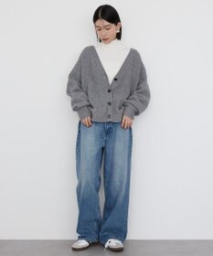 AMERICAN HOLIC バイパチラメ入りＶネック片畦ニットカーディガ