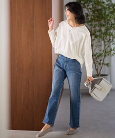 ANY 【洗濯機可】ジョーゼット裏起毛Vネックプルオーバー