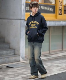 WEGO 【ユニセックス着用ITEM/裏起毛】カレッジロゴボアパーカー