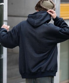 WEGO 【ユニセックス着用ITEM/裏起毛】カレッジロゴボアパーカー