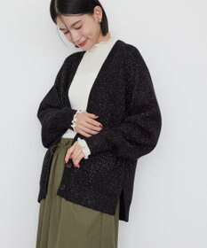 AMERICAN HOLIC バイパチラメ入りＶネック片畦ニットカーディガ