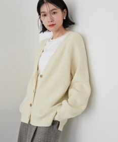 AMERICAN HOLIC バイパチラメ入りＶネック片畦ニットカーディガ