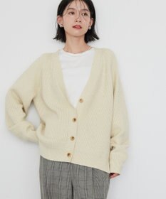 AMERICAN HOLIC バイパチラメ入りＶネック片畦ニットカーディガ