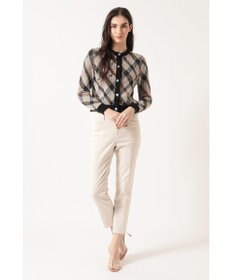 DAKS ビッグチェック ジャカード クルーネックカーディガン