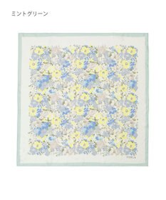 MOONBAT 【シルク100%】フルラ (FURLA) 花柄 シルクプリントスカーフ 65cm×65cm