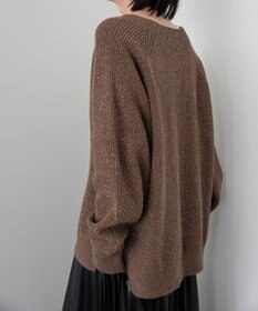 AMERICAN HOLIC バイパチラメ入りＶネック片畦ニットカーディガ